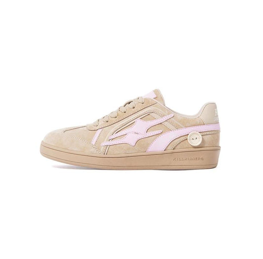 預訂 Preorder 韓國大熱 Killwinner 蕾絲花邊 緞帶 長舌 徳訓鞋 卡其粉 German Trainer Khaki Pink