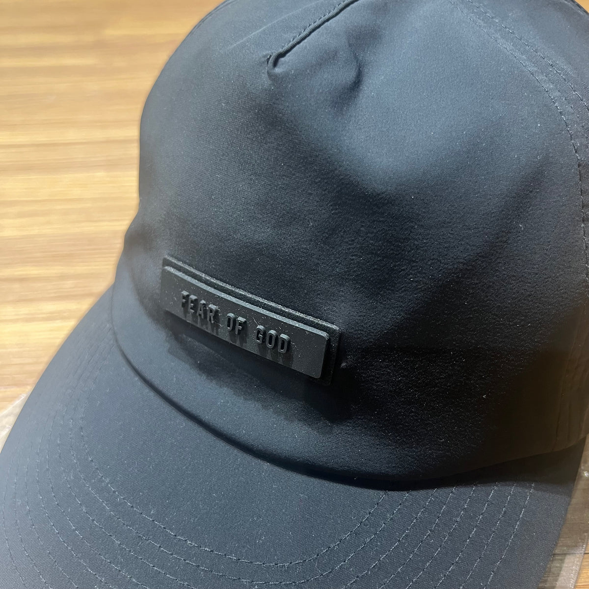 Fear of God FOG Essentials Logo Shell Baseball Dad Cap Black
