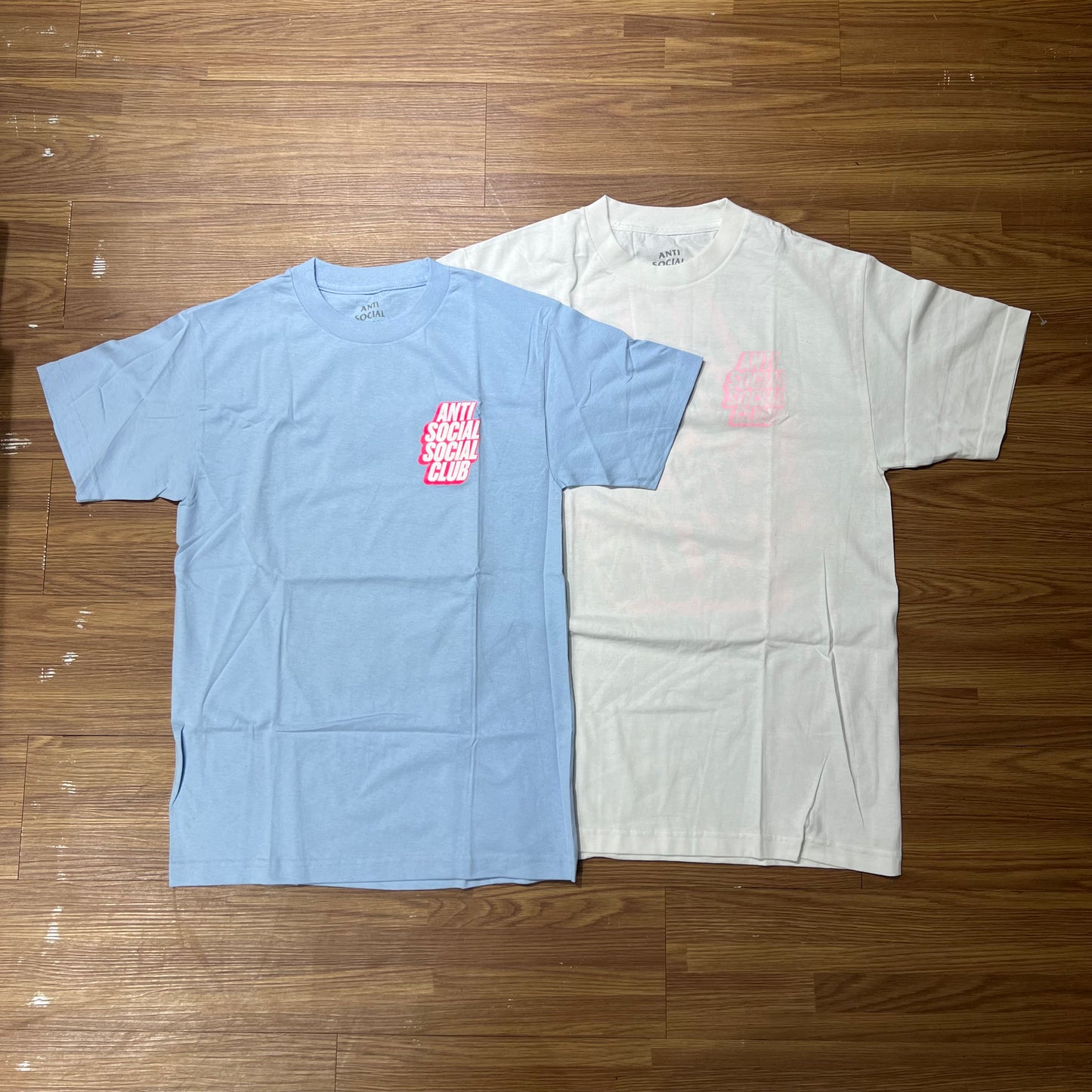 Anti Social Social Club ASSC Blocked Logo Tee Blue White (Made In USA)