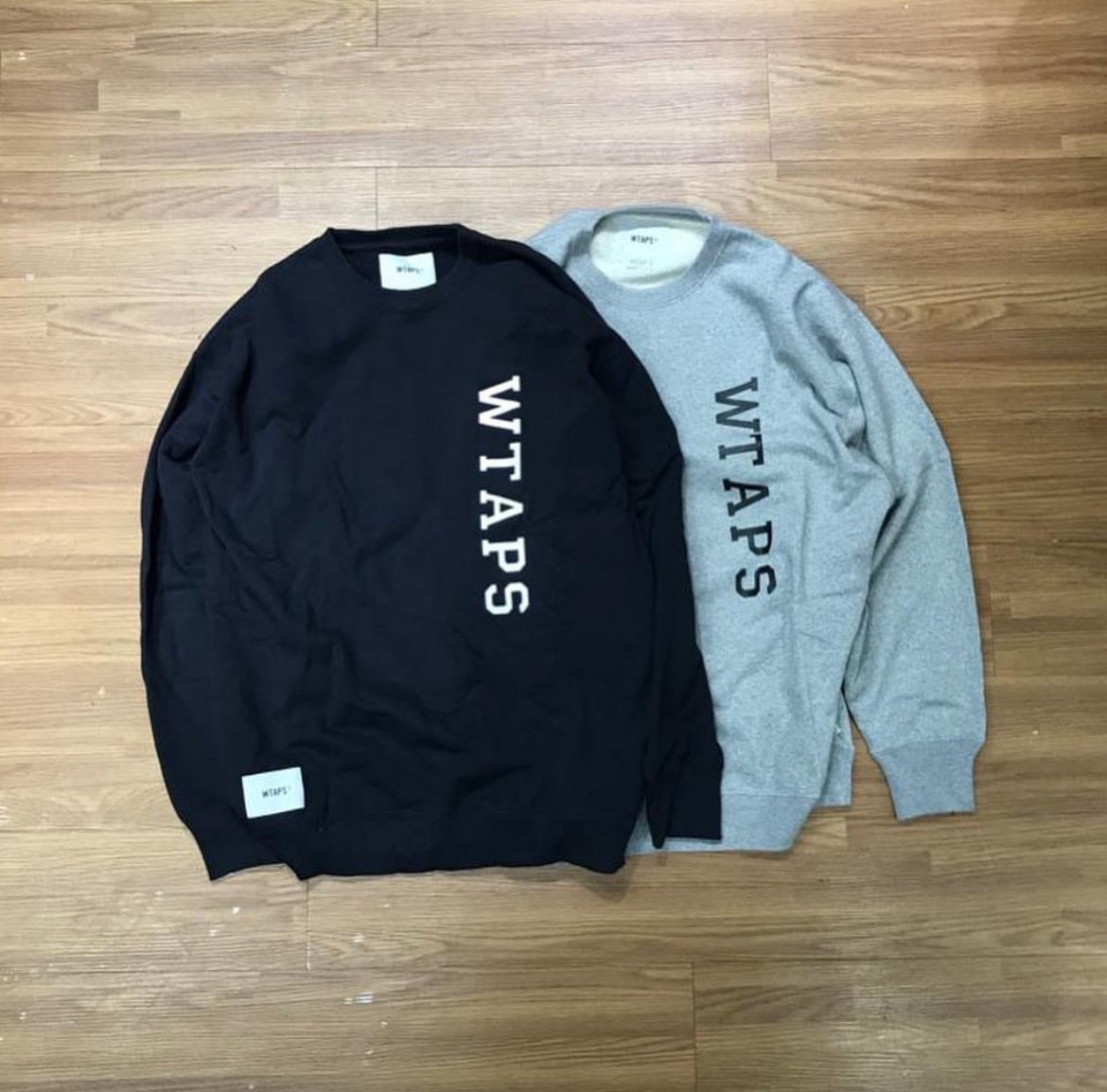 Wtaps Design 01 Sweat Crewneck Grey Navy 231ATDT-CSM02