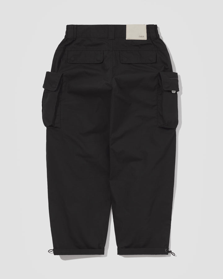 LAKH Supply 10 Pockets Cargo Pants Polyester Ripstop Black TPCG-PRBK