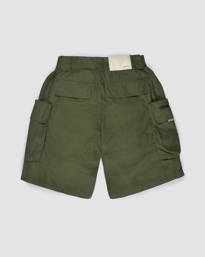 LAKH Supply 10 Pockets Cargo Shorts Ripstop Olive SH-TPC-RSOL