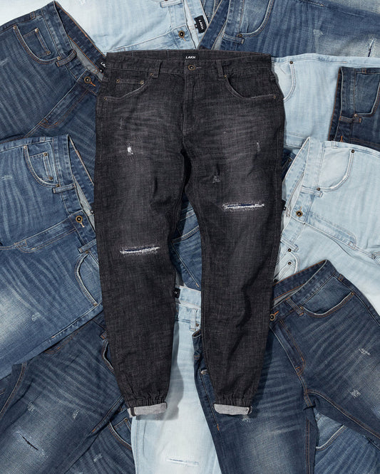 LAKH Supply Pinroll Jogger Denim 2.0 Black 黑色