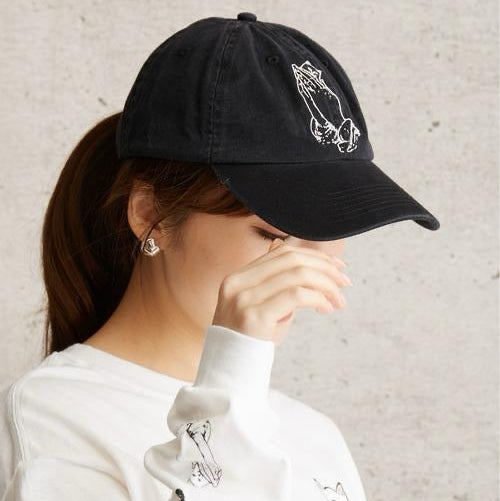 🇺🇸Ripndip Praying Hands Dad Cap Black 中指貓