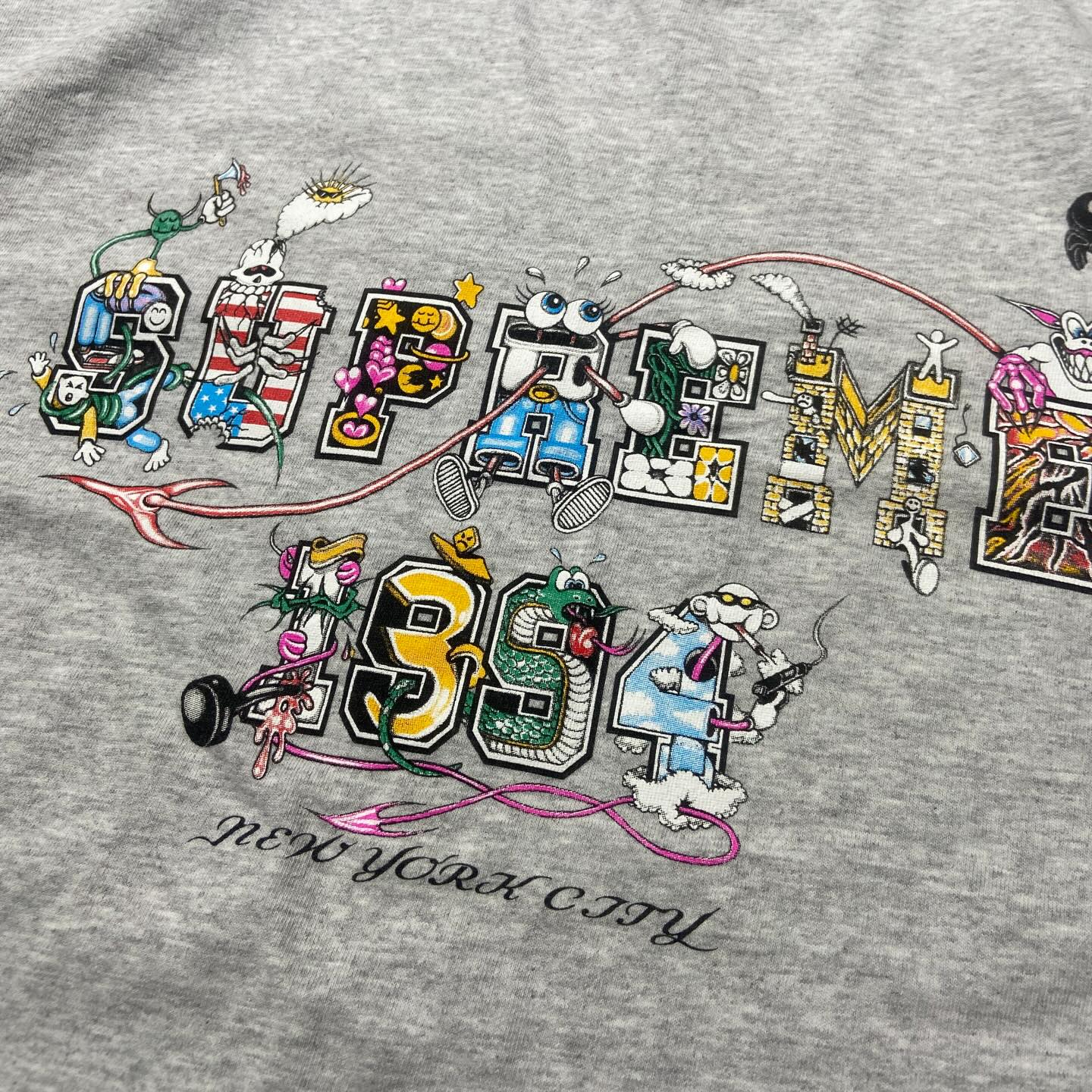 Supreme SS24 Varsity Tee Ash Grey
