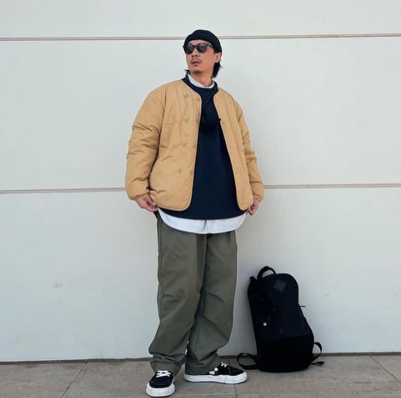 UBDD Down Non-Collar Jacket Khaki