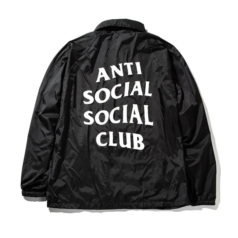 Anti Social Social Club ASSC Never Gonna Give You Up Coach Jacket Black
