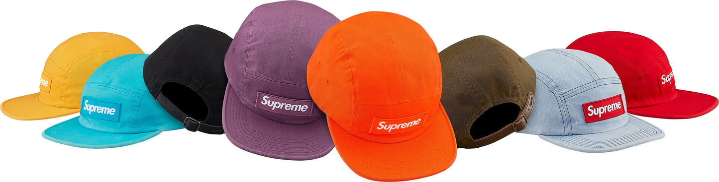 Supreme FW18 Washed Chino Twill Camp Cap Black (皮扣)