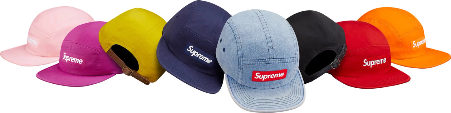 Supreme SS17 Washed Chino Twill Camp Cap Black (皮扣)