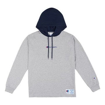 日版 Champion JP Small Lettering Logo Hooded LS Tee C3-M414