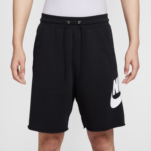 Nike NSW Retro Logo Raw Edge Sweat Shorts Black AT5268-010 Grey AT5268-063