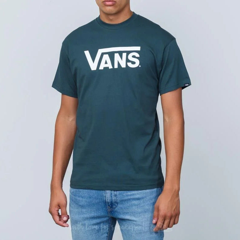 Vans Classic Logo Tee Darkest Spruce White V00GGGRQI Green