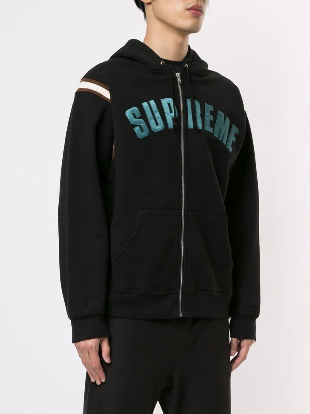Supreme Jet Sleeve ARC Logo Hooded Zip Up Black