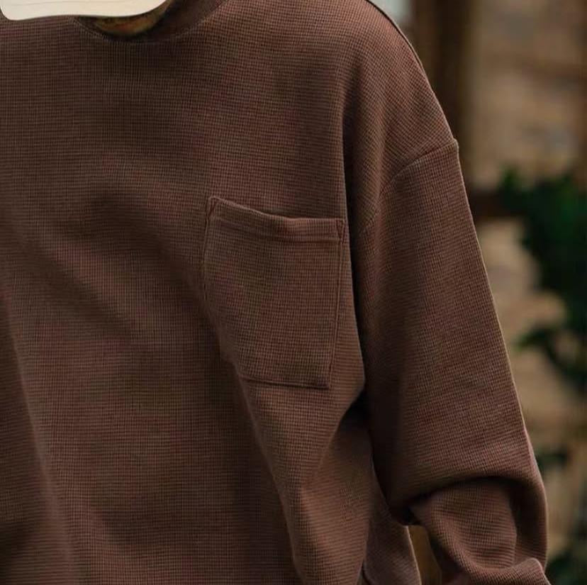 NORLN NR Waffle Pocket Tee LS Black Brown Dark Green Grey White