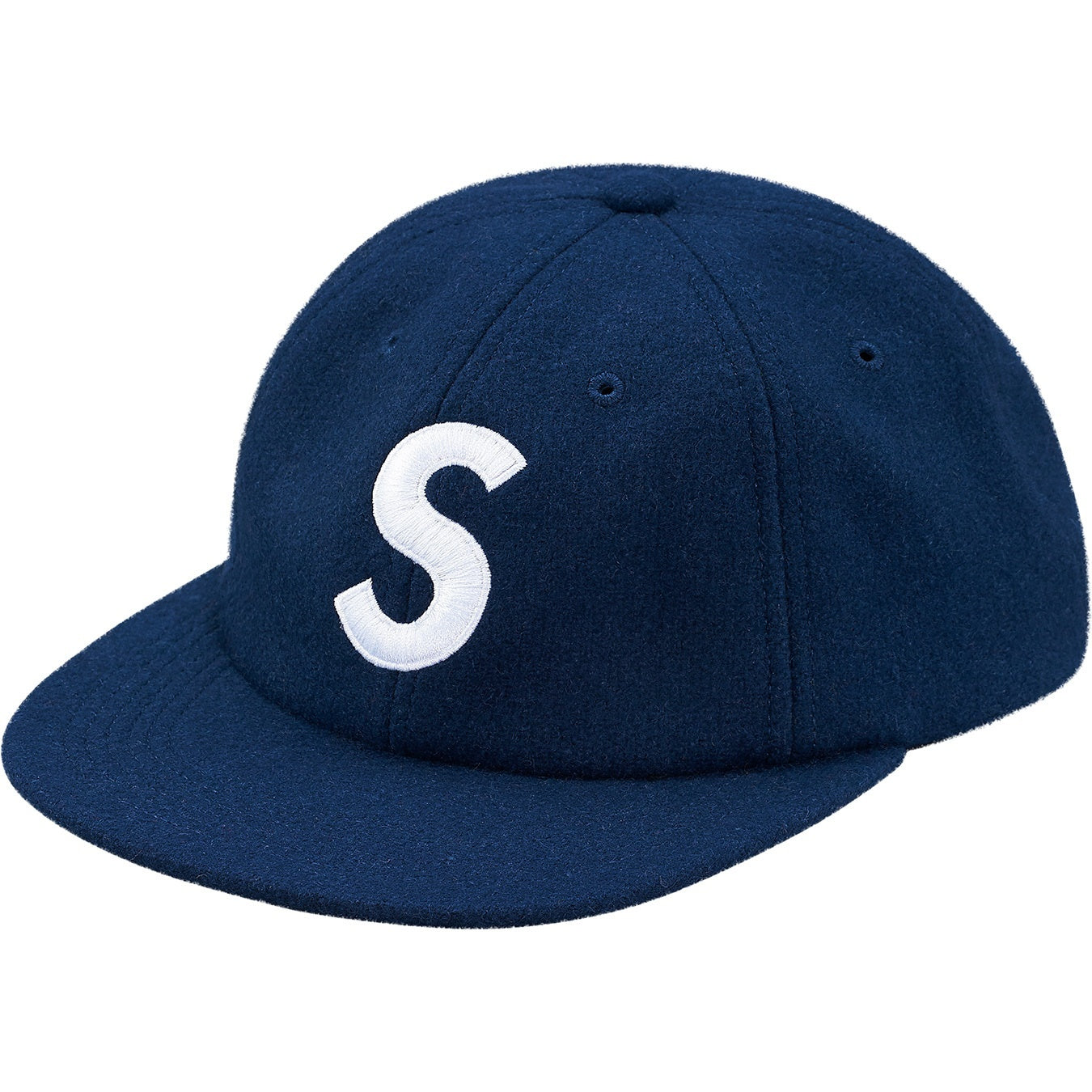 Supreme FW17 Wool S Logo 6-Panel Navy