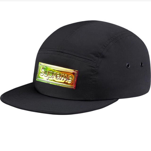 Supreme SS17 Iridescent Logo Camp Cap Black