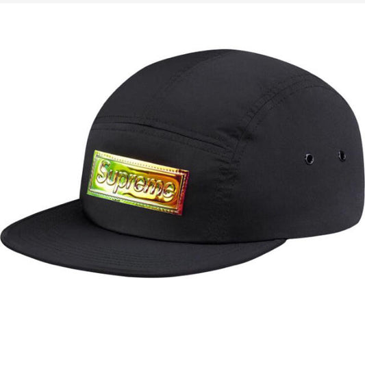 Supreme SS17 Iridescent Logo Camp Cap Black