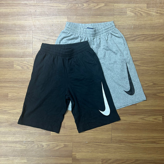 Nike Kids Big Swoosh Logo Shorts Black 875102-010 / Grey 875102-063