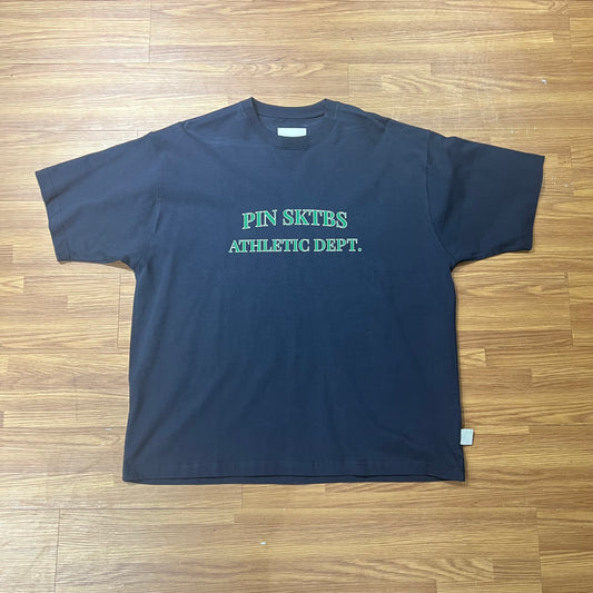 Pin Sktbs Athletic Dept Logo Tee Ash Grey Navy