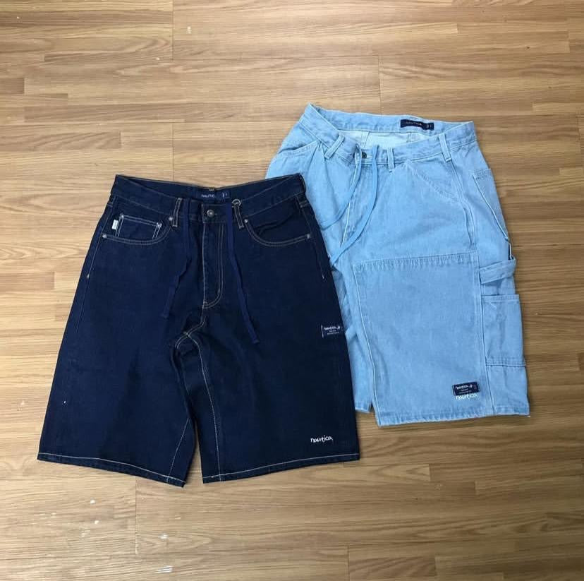 Nautica JP Basic 5-Pocket Denim Shorts Navy / Double Knee Denim Painter Shorts Light Blue