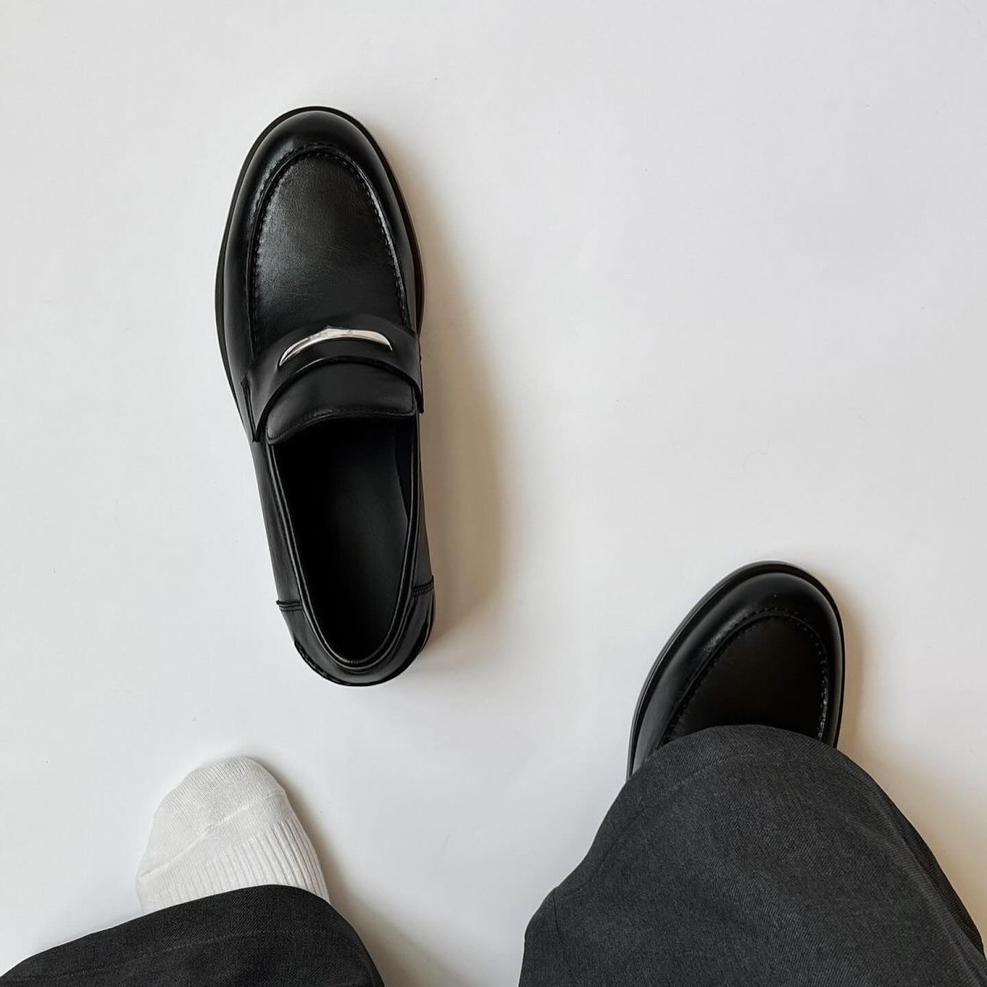 Preorder 預訂 Type 2 Buckle Leather Loafers Black 人造皮革樂福鞋 黑色