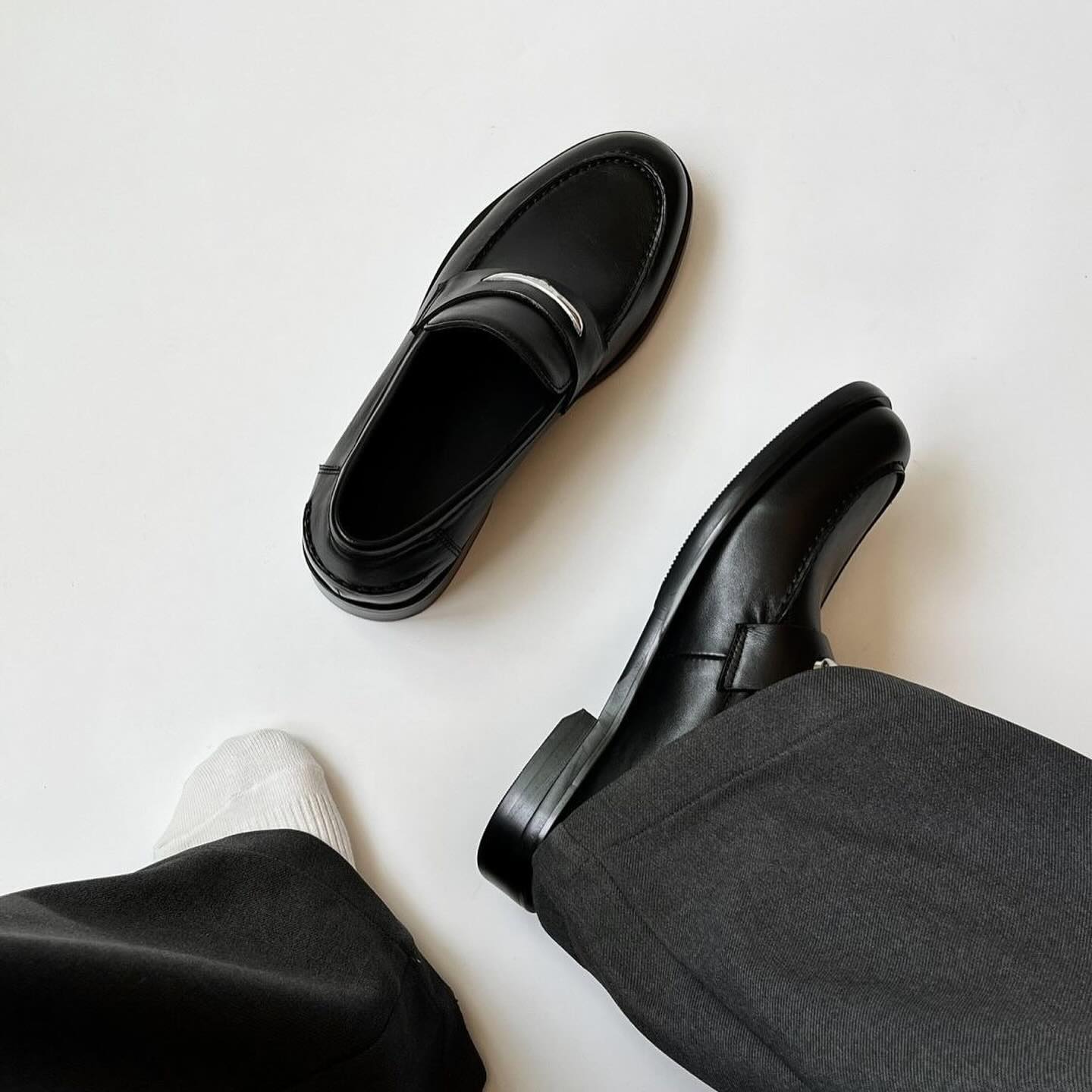 Preorder 預訂 Type 2 Buckle Leather Loafers Black 人造皮革樂福鞋 黑色