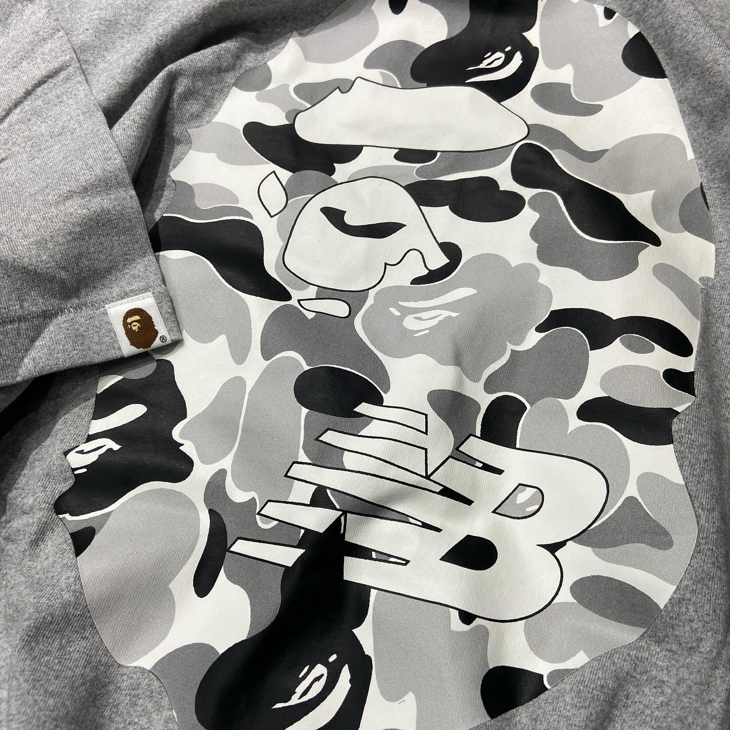 New Balance x A Bathing Ape BAPE Head Logo Tee Grey