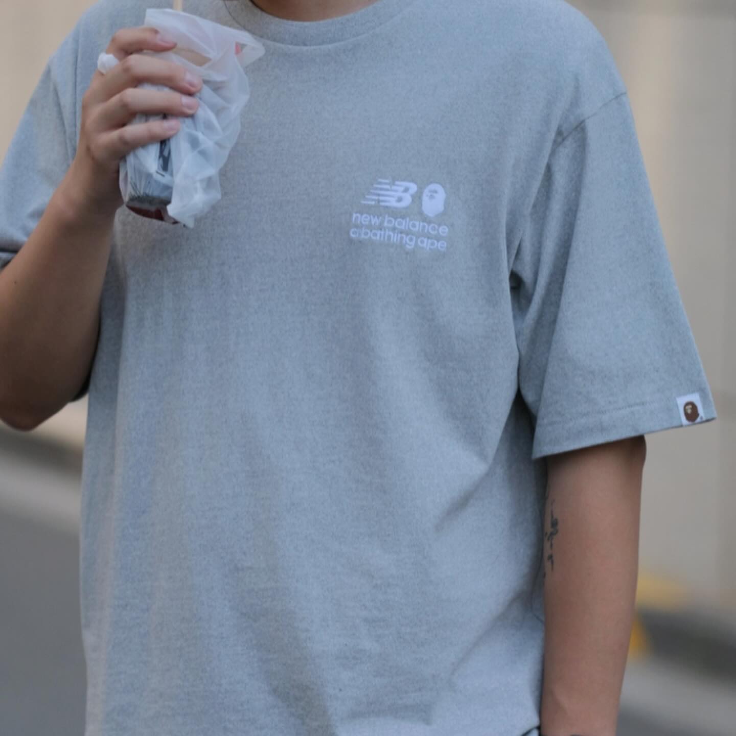 New Balance x A Bathing Ape BAPE Head Logo Tee Grey