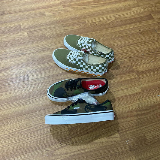 Vans Authentic Olive Orange Mix Checker