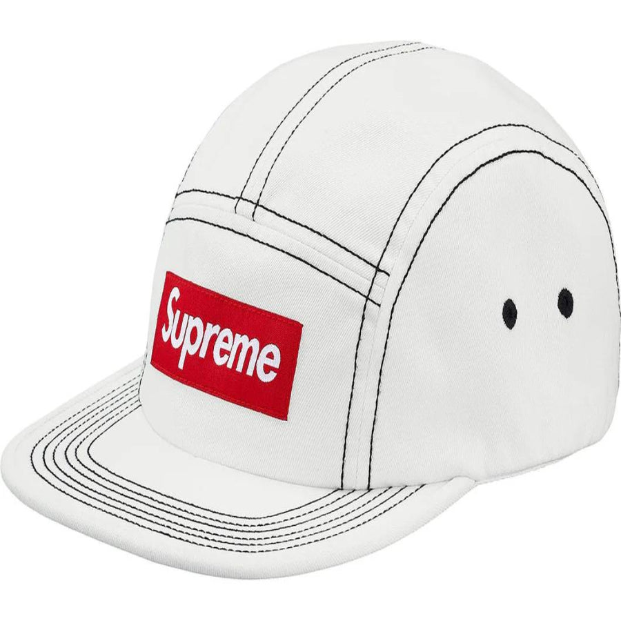 Supreme Contrast Stitch Camp Cap White