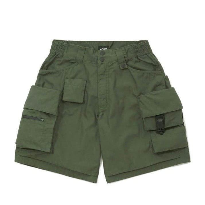 LAKH 12 Pocket Cargo Shorts Army Green SH-TWPC-AMGN