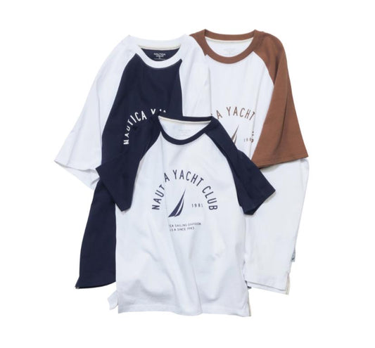 Preorder 預訂 Nautica KR Yacht Club Raglan Tee SS Navy White Brown
