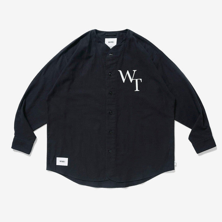 Wtaps League 02 Shirt LS / Cotton. Twill. League Black 222TQDT-SHM05
