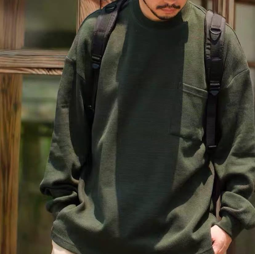 NORLN NR Waffle Pocket Tee LS Black Brown Dark Green Grey White