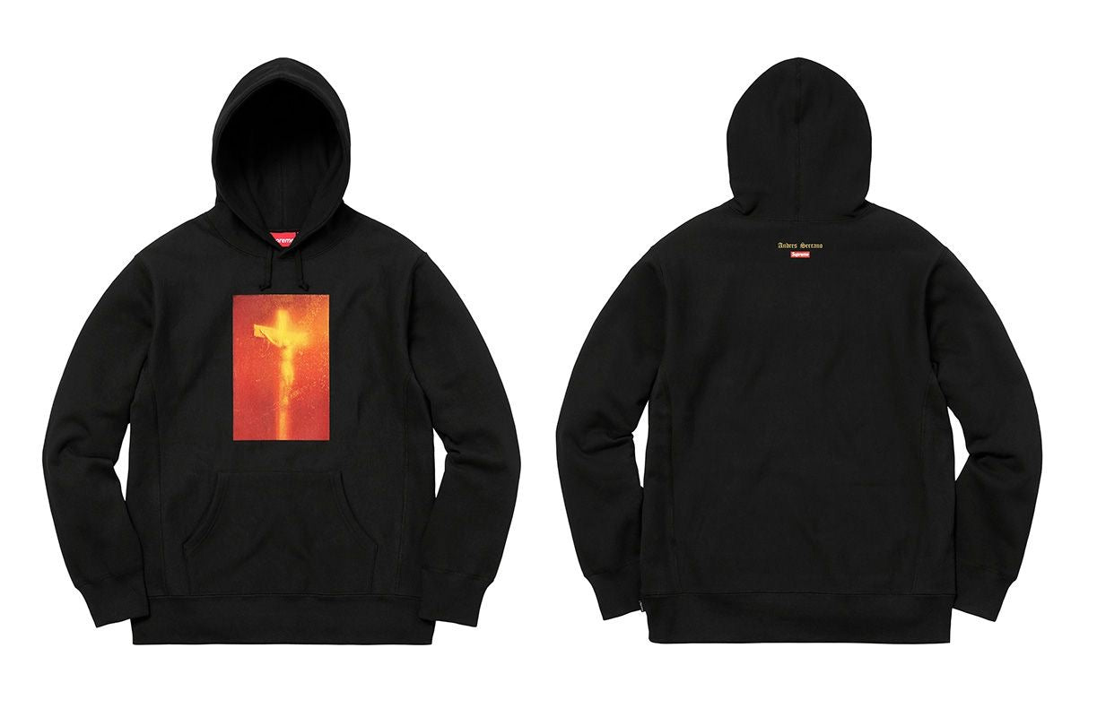Supreme Piss Christ Hooded Sweatshirt Hoodie Black