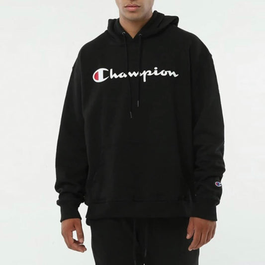 Champion Script Logo Hoodie Black