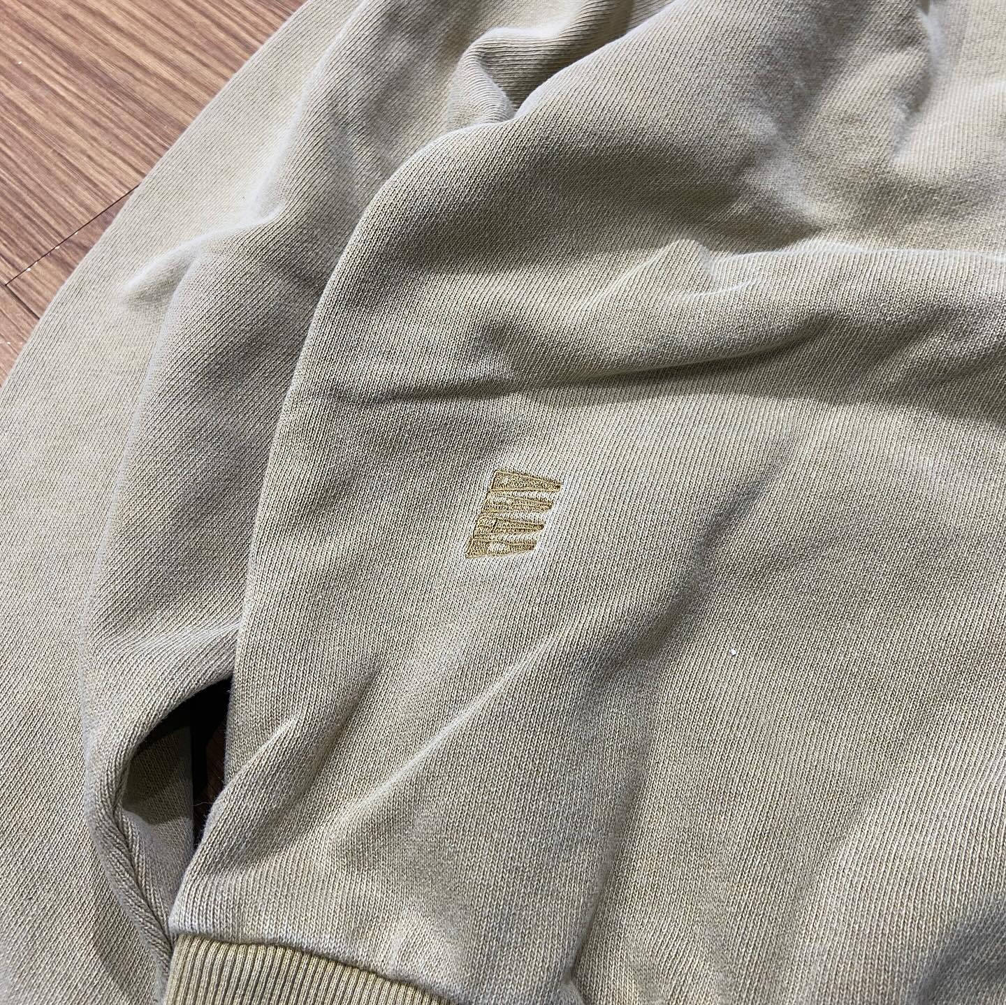 Nautica White Sail Label Pigment Dyed Arch Logo Hooded Sweatshirts Hoodie Khaki
