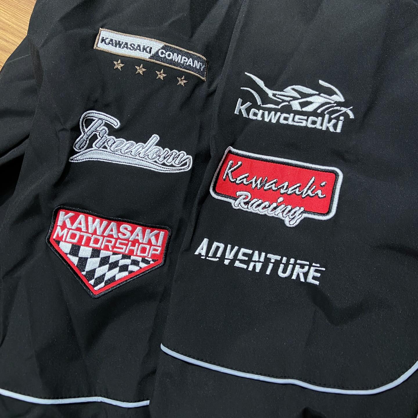 Kawasaki Racing Jacket Black 川崎 美式復古刺繡 機車風夾克