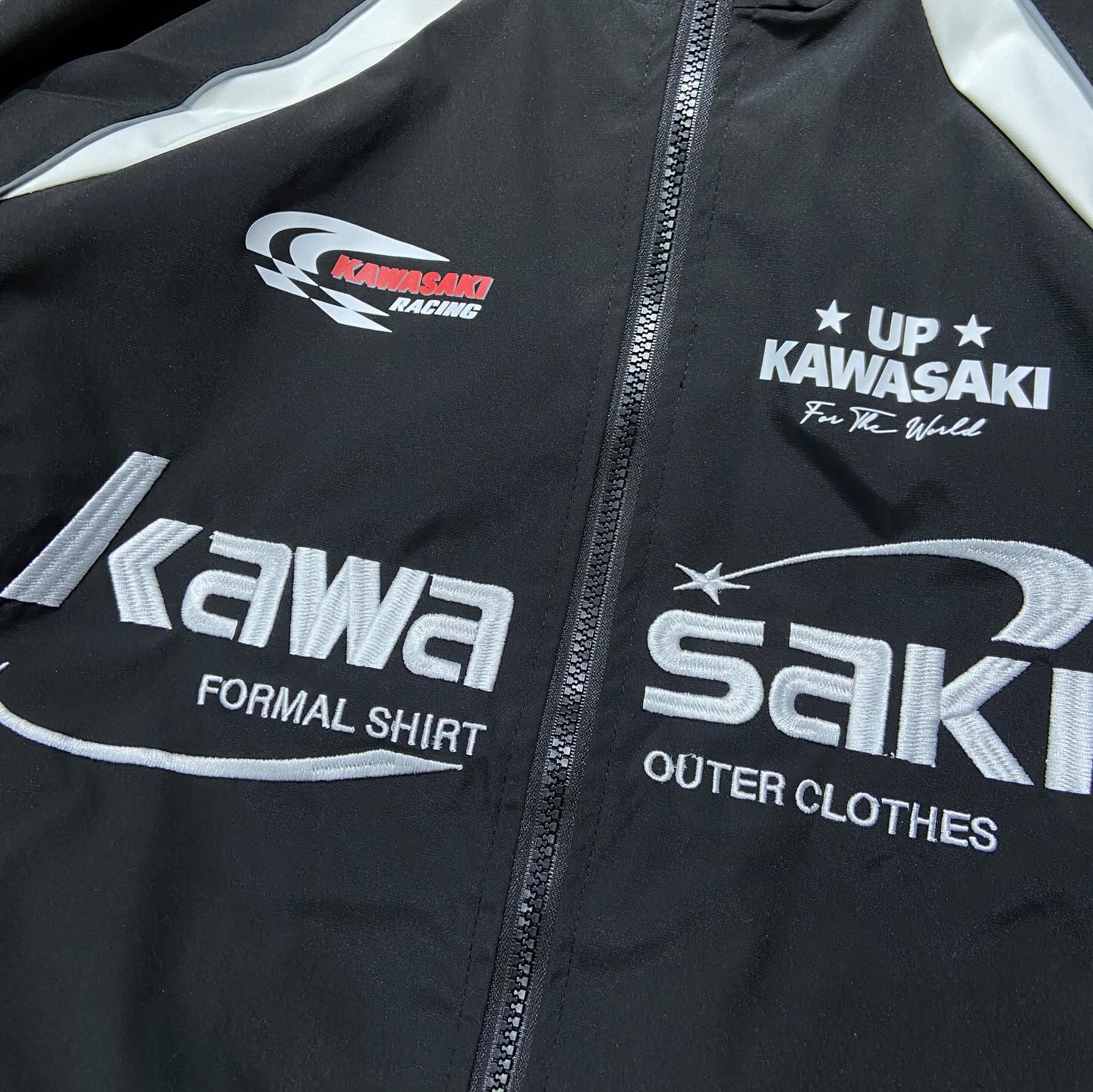 Kawasaki Racing Jacket Black 川崎 美式復古刺繡 機車風夾克