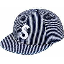 Supreme SS17 Washed Denim S Logo 6-Panel Blue Stripe