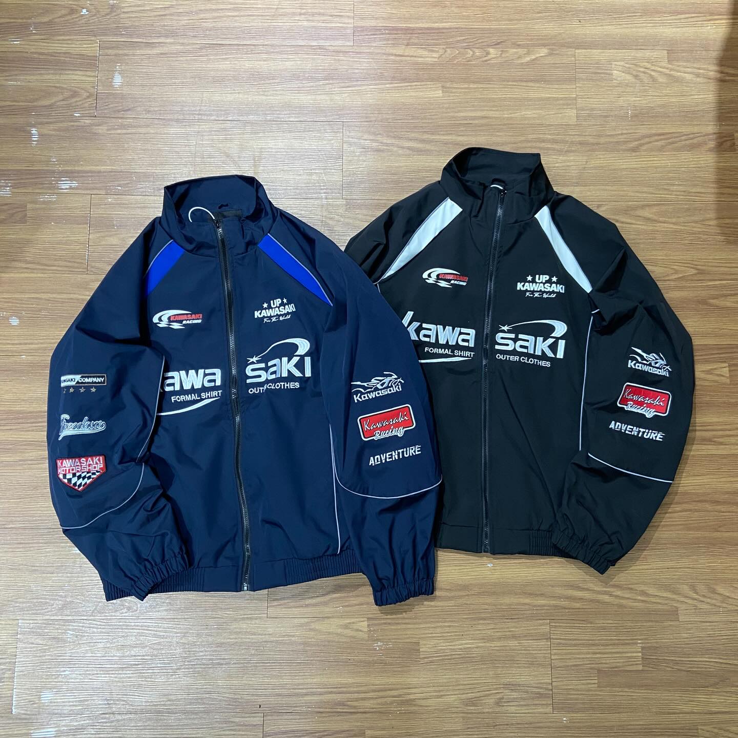 Kawasaki Racing Jacket Black 川崎 美式復古刺繡 機車風夾克