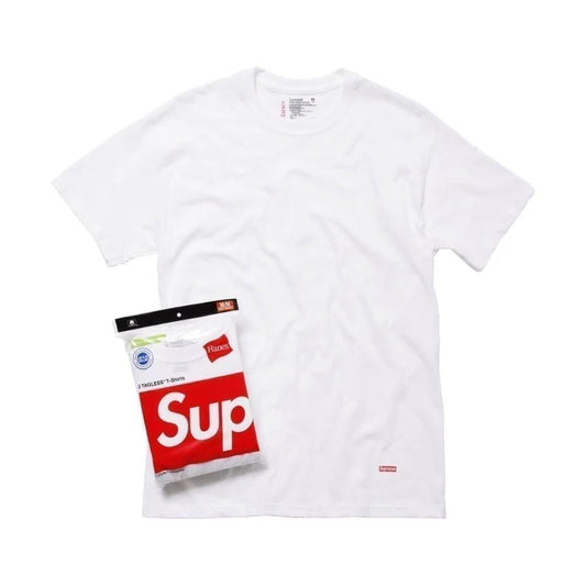 Supreme Hanes®️ Tagless Tee Black White Checker Tree Camo Olive