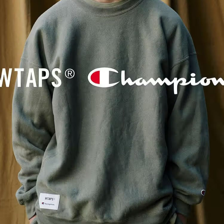 Wtaps x Champion Reverse Weave (R) Crewneck Sweatshirt Olive