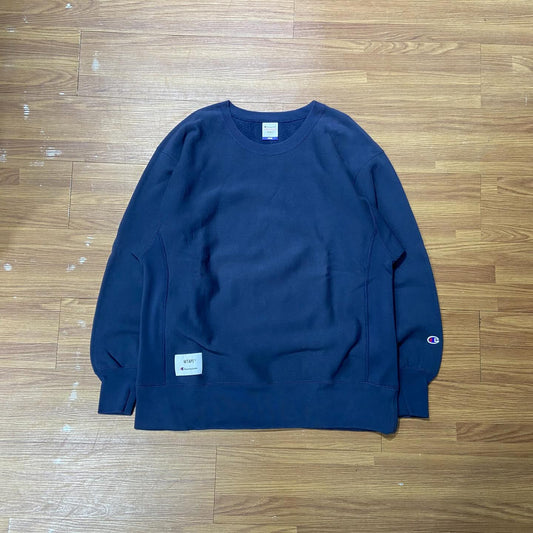 Wtaps x Champion Reverse Weave (R) Crewneck Sweatshirt Navy