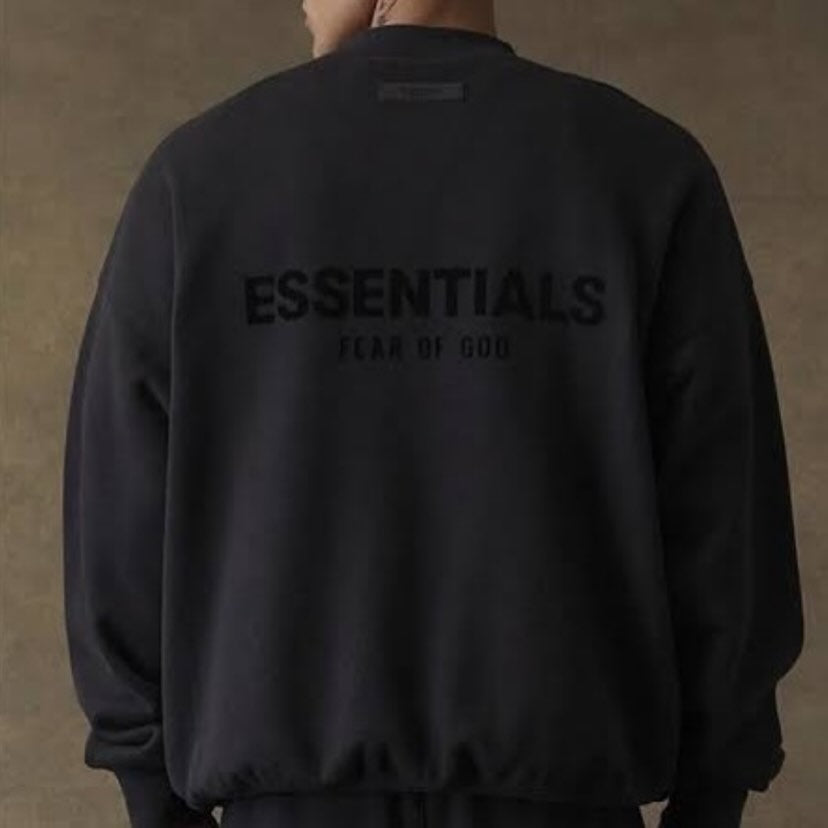 Fear of God FOG Essentials 立體絨毛字 Core Crewneck (抓毛底) Black