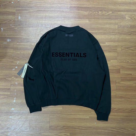 Fear of God FOG Essentials 立體絨毛字 Core Crewneck (抓毛底) Black