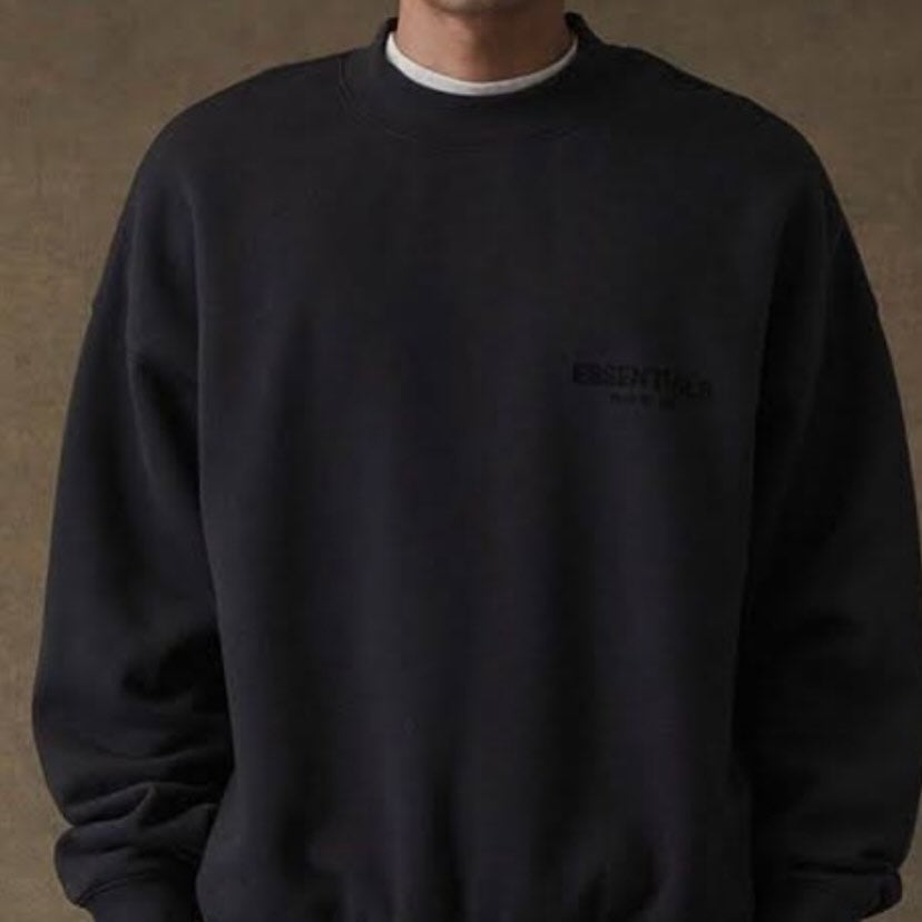 Fear of God FOG Essentials 立體絨毛字 Core Crewneck (抓毛底) Black