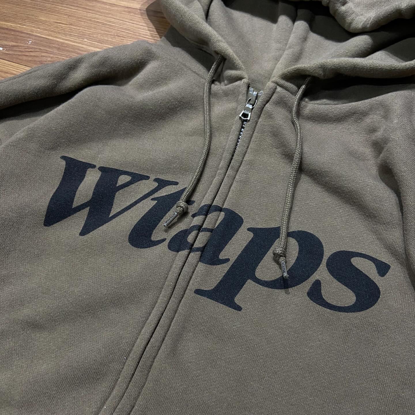 Wtaps Academy Zip Up Hooded Sweatshirt Olive Drab 182ATDT-CSM23