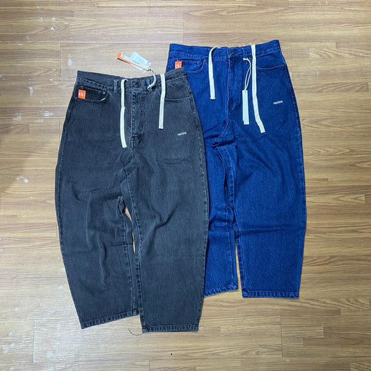 Nautica White Sail Label Washed Denim Baggy Jeans