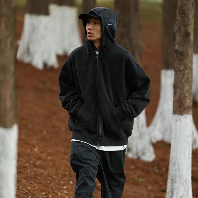 Pin Sktbs Sweat Hooded Trail Full Zip Up Black Olive